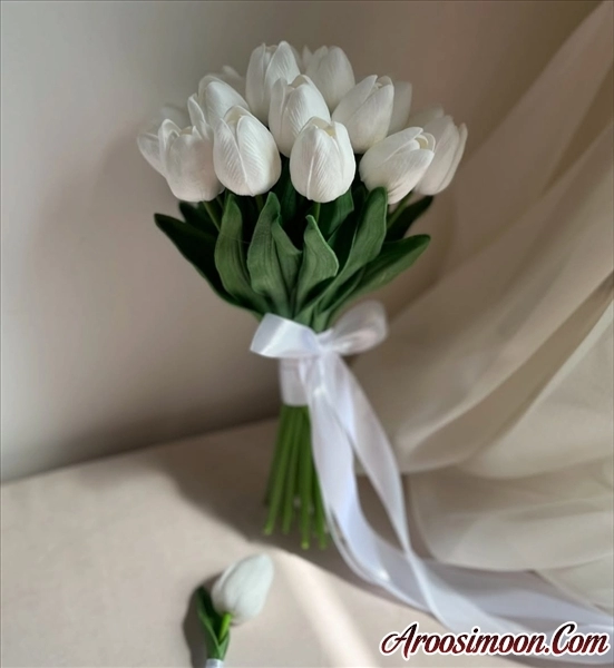 دسته گل لاله لمسی و فومی