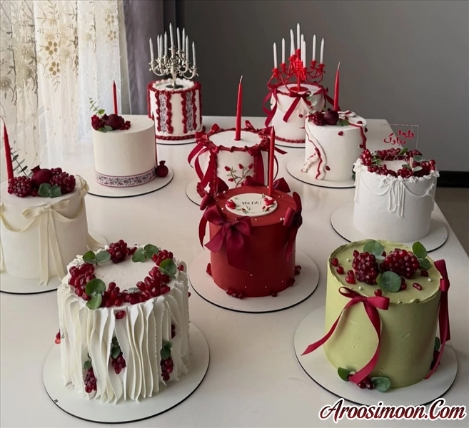 کیک های یلدایی قشنگ امسال مون ❤️🍉