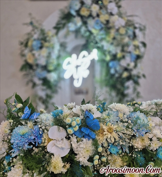 دیزاین بله برون آبی و سفید