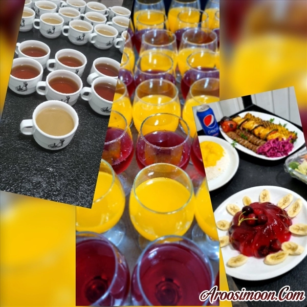 ژله میوه‌ای ، چای و نسکافه ، شریبت باجام